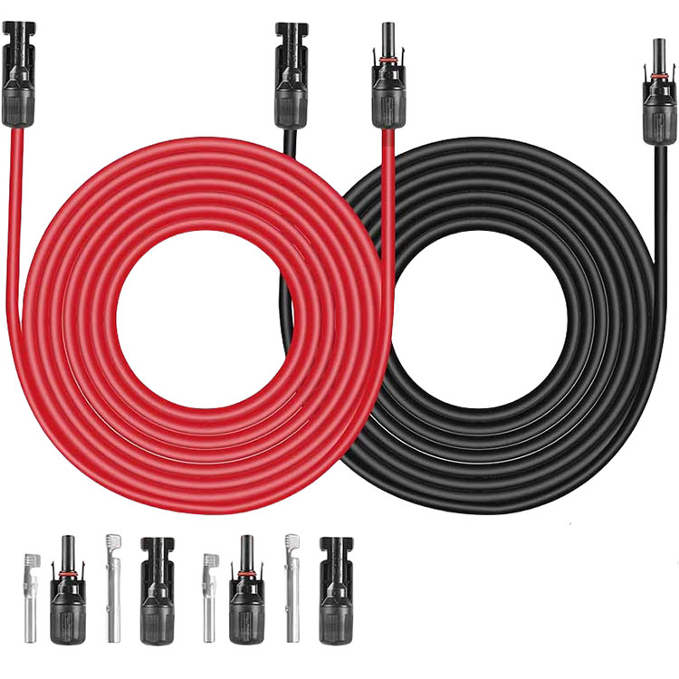 Cable ta 'estensjoni solari 30Ft 10AWG 6mm2 Wajer tal-kejbil ta' l-enerġija solari